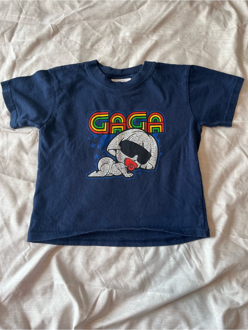 Navy Kids lady Gaga  Tee - Short Sleeve